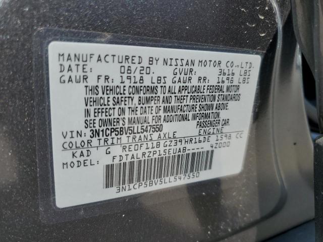 Photo 12 VIN: 3N1CP5BV5LL547550 - NISSAN KICKS S 