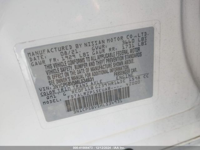 Photo 8 VIN: 3N1CP5BV5ML534931 - NISSAN KICKS 