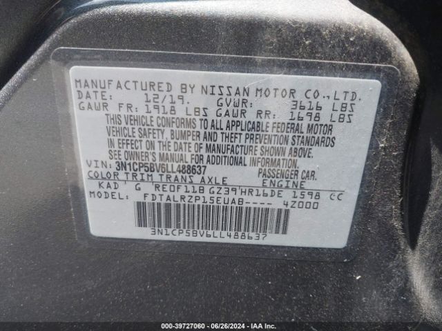 Photo 8 VIN: 3N1CP5BV6LL488637 - NISSAN KICKS 