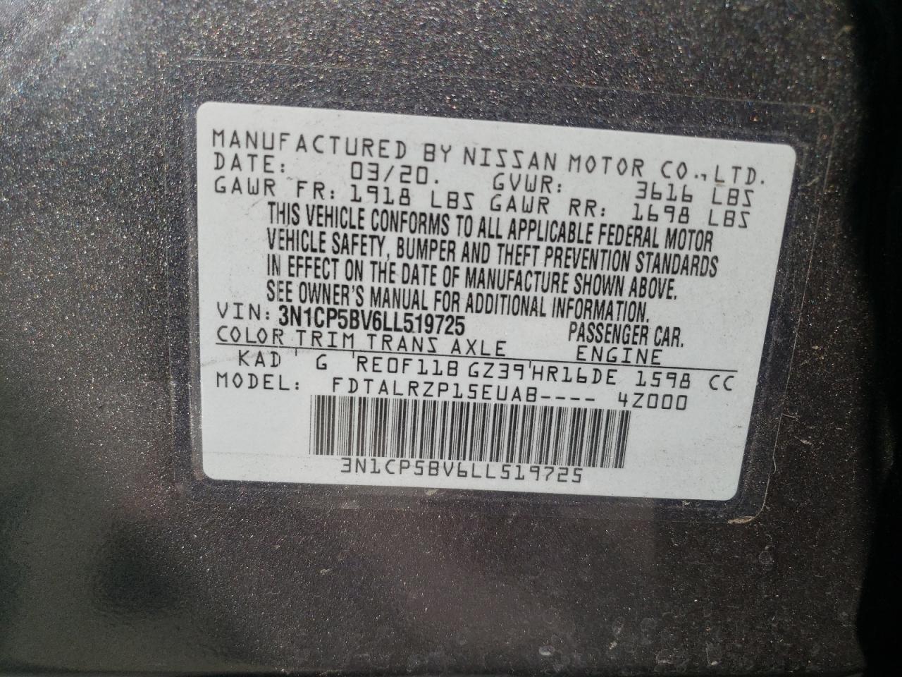 Photo 11 VIN: 3N1CP5BV6LL519725 - NISSAN KICKS 