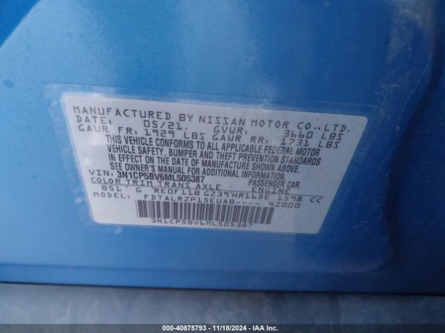 Photo 8 VIN: 3N1CP5BV6ML505387 - NISSAN KICKS 