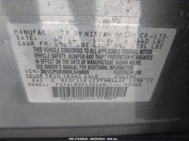 Photo 8 VIN: 3N1CP5BV6ML549809 - NISSAN KICKS 