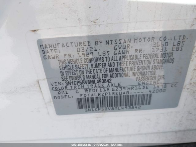 Photo 8 VIN: 3N1CP5BV8ML493842 - NISSAN KICKS 