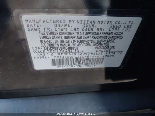 Photo 8 VIN: 3N1CP5BV9ML498208 - NISSAN KICKS 