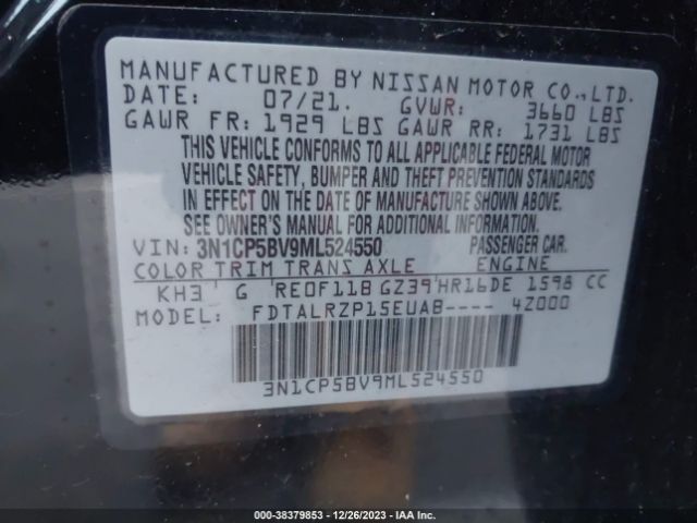 Photo 8 VIN: 3N1CP5BV9ML524550 - NISSAN KICKS 