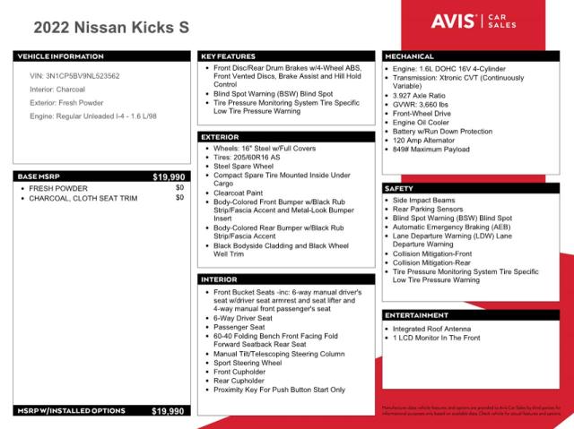 Photo 11 VIN: 3N1CP5BV9NL523562 - NISSAN KICKS S 