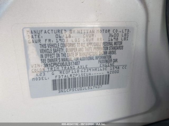 Photo 8 VIN: 3N1CP5CU0JL517407 - NISSAN KICKS 