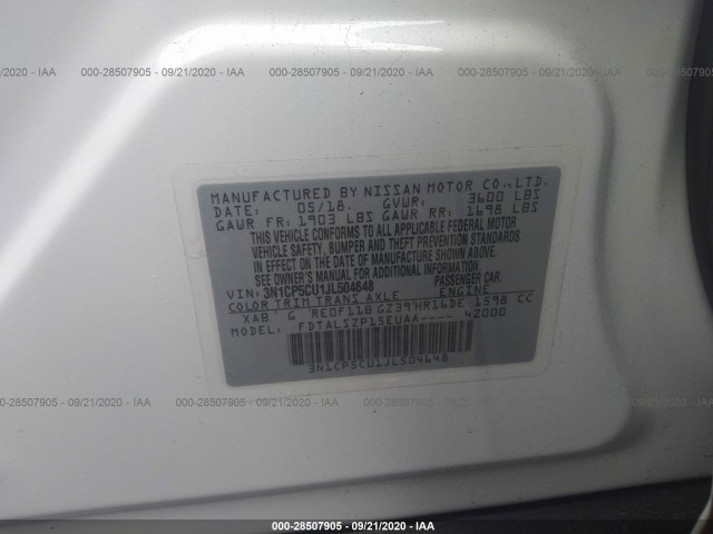 Photo 8 VIN: 3N1CP5CU1JL504648 - NISSAN KICKS 