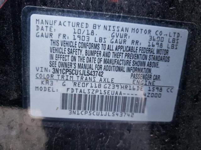 Photo 11 VIN: 3N1CP5CU1JL543742 - NISSAN KICKS S 