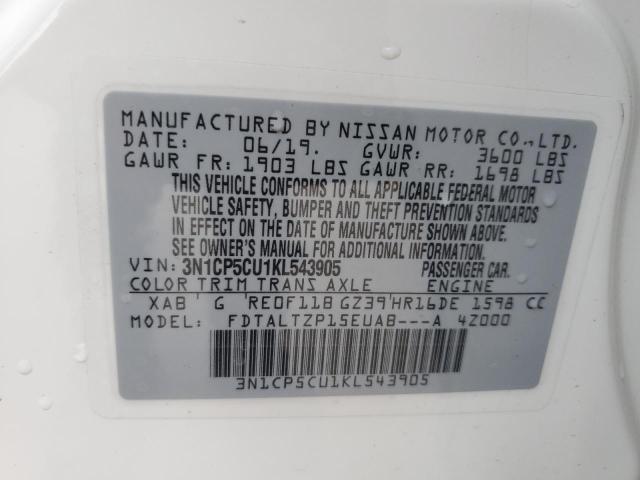 Photo 12 VIN: 3N1CP5CU1KL543905 - NISSAN KICKS S 