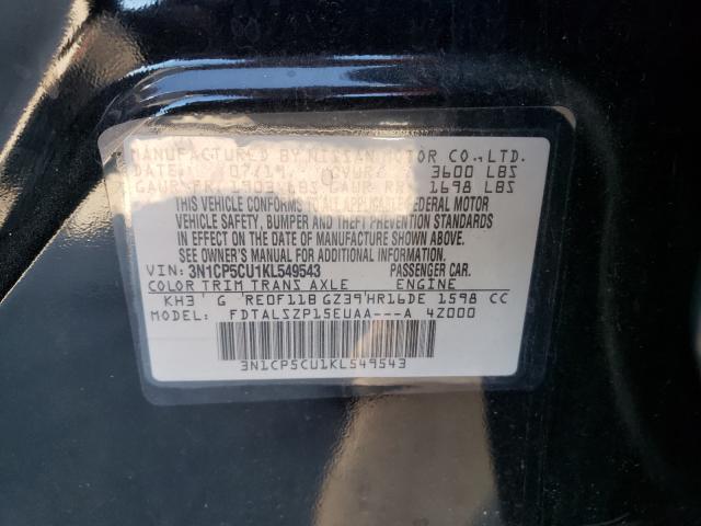 Photo 9 VIN: 3N1CP5CU1KL549543 - NISSAN KICKS S 