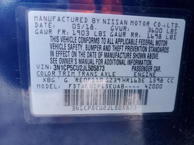 Photo 11 VIN: 3N1CP5CU2JL505873 - NISSAN KICKS S 