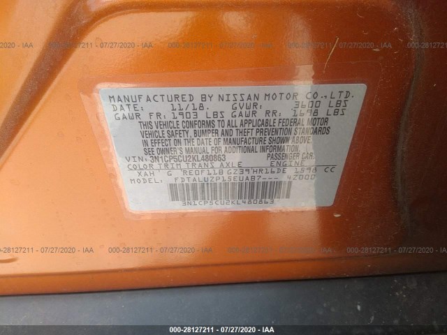 Photo 8 VIN: 3N1CP5CU2KL480863 - NISSAN KICKS 