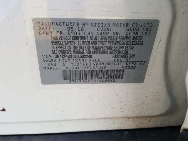 Photo 9 VIN: 3N1CP5CU3JL502240 - NISSAN KICKS S 