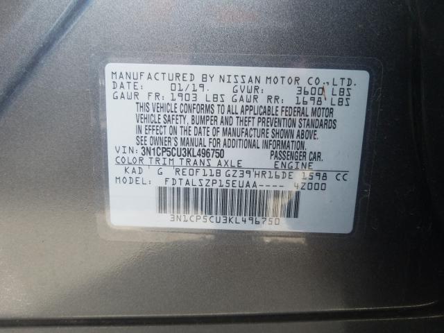 Photo 9 VIN: 3N1CP5CU3KL496750 - NISSAN KICKS S 