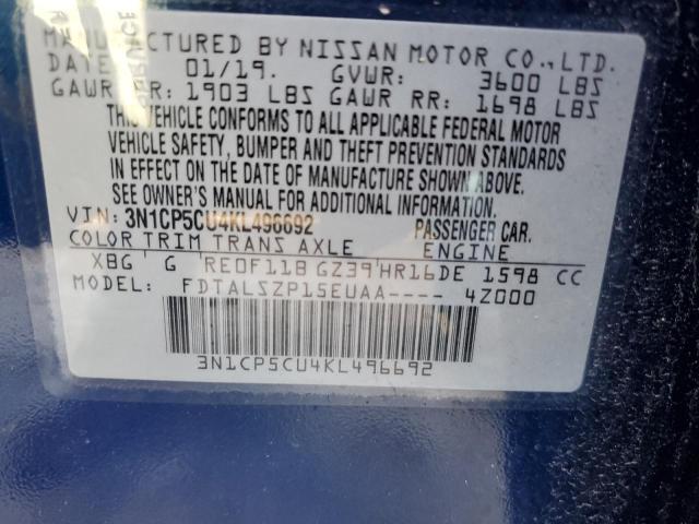 Photo 11 VIN: 3N1CP5CU4KL496692 - NISSAN KICKS S 