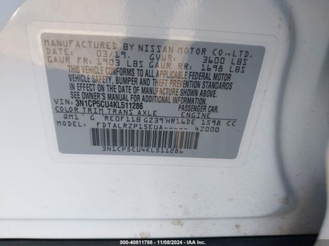 Photo 8 VIN: 3N1CP5CU4KL511286 - NISSAN KICKS 