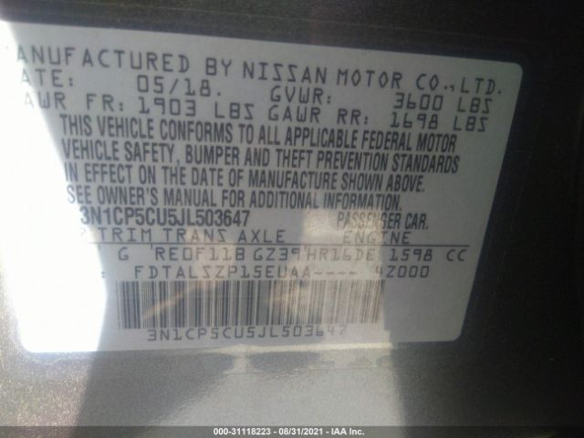 Photo 8 VIN: 3N1CP5CU5JL503647 - NISSAN KICKS 