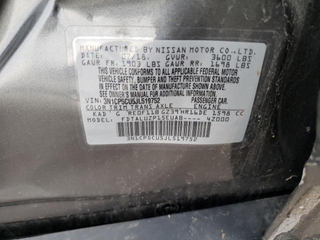 Photo 11 VIN: 3N1CP5CU5JL519752 - NISSAN KICKS S 