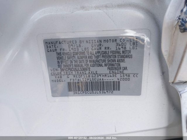 Photo 8 VIN: 3N1CP5CU5JL536972 - NISSAN KICKS 