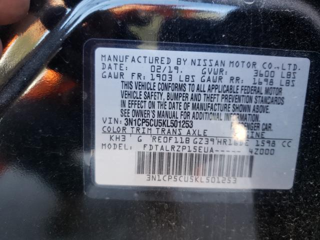 Photo 9 VIN: 3N1CP5CU5KL501253 - NISSAN KICKS S 