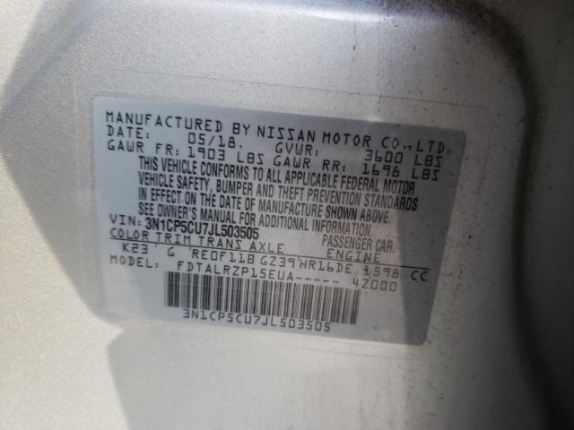 Photo 9 VIN: 3N1CP5CU7JL503505 - NISSAN KICKS S 