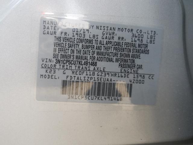 Photo 9 VIN: 3N1CP5CU7KL491468 - NISSAN KICKS S 