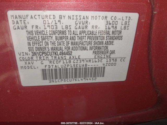 Photo 8 VIN: 3N1CP5CU7KL494452 - NISSAN KICKS 