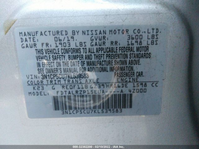 Photo 8 VIN: 3N1CP5CU7KL539583 - NISSAN KICKS 