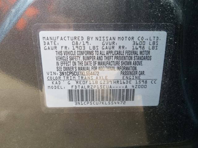 Photo 9 VIN: 3N1CP5CU7KL554472 - NISSAN KICKS S 