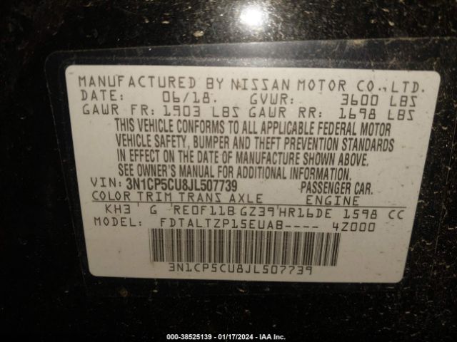 Photo 8 VIN: 3N1CP5CU8JL507739 - NISSAN KICKS 