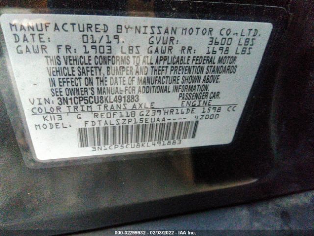 Photo 8 VIN: 3N1CP5CU8KL491883 - NISSAN KICKS 