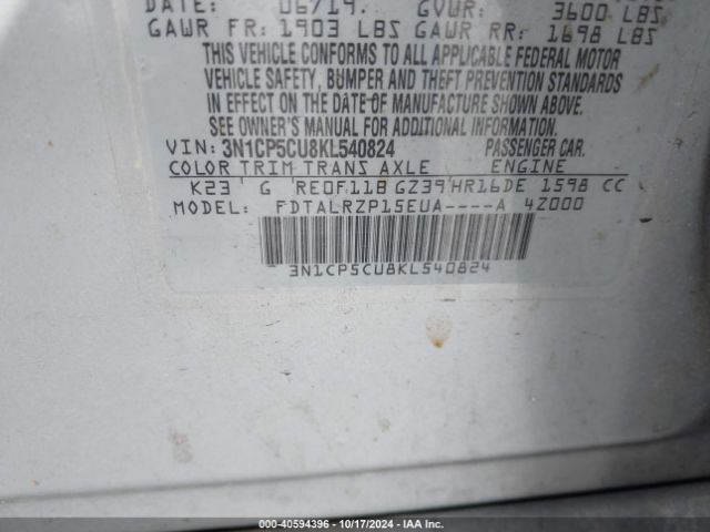 Photo 8 VIN: 3N1CP5CU8KL540824 - NISSAN KICKS 