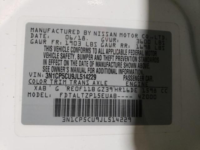 Photo 11 VIN: 3N1CP5CU9JL514229 - NISSAN KICKS S 