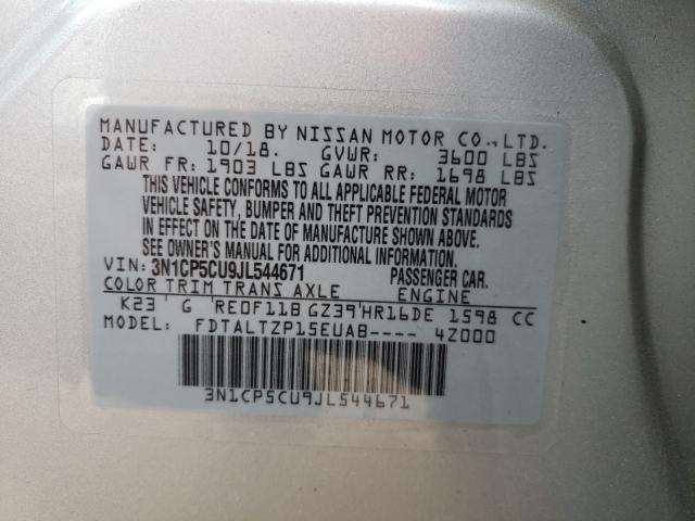 Photo 9 VIN: 3N1CP5CU9JL544671 - NISSAN KICKS S 