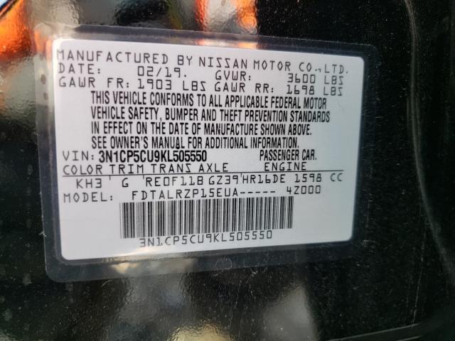 Photo 9 VIN: 3N1CP5CU9KL505550 - NISSAN KICKS S 