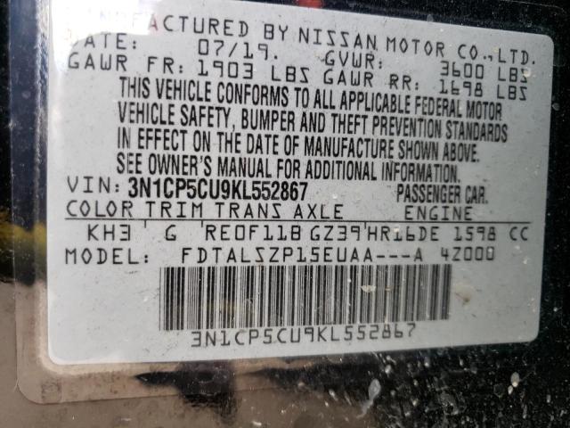 Photo 12 VIN: 3N1CP5CU9KL552867 - NISSAN KICKS S 