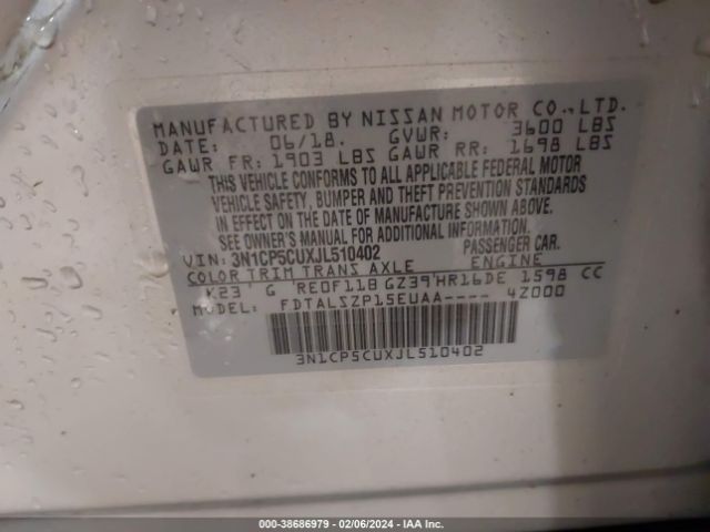 Photo 8 VIN: 3N1CP5CUXJL510402 - NISSAN KICKS 