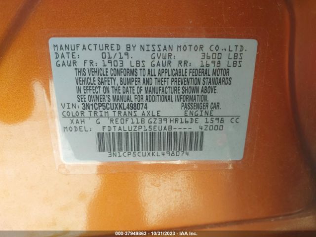 Photo 8 VIN: 3N1CP5CUXKL498074 - NISSAN KICKS 