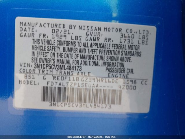 Photo 8 VIN: 3N1CP5CV3ML484173 - NISSAN KICKS 