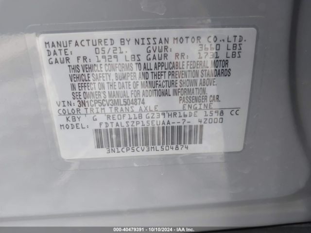 Photo 8 VIN: 3N1CP5CV3ML504874 - NISSAN KICKS 