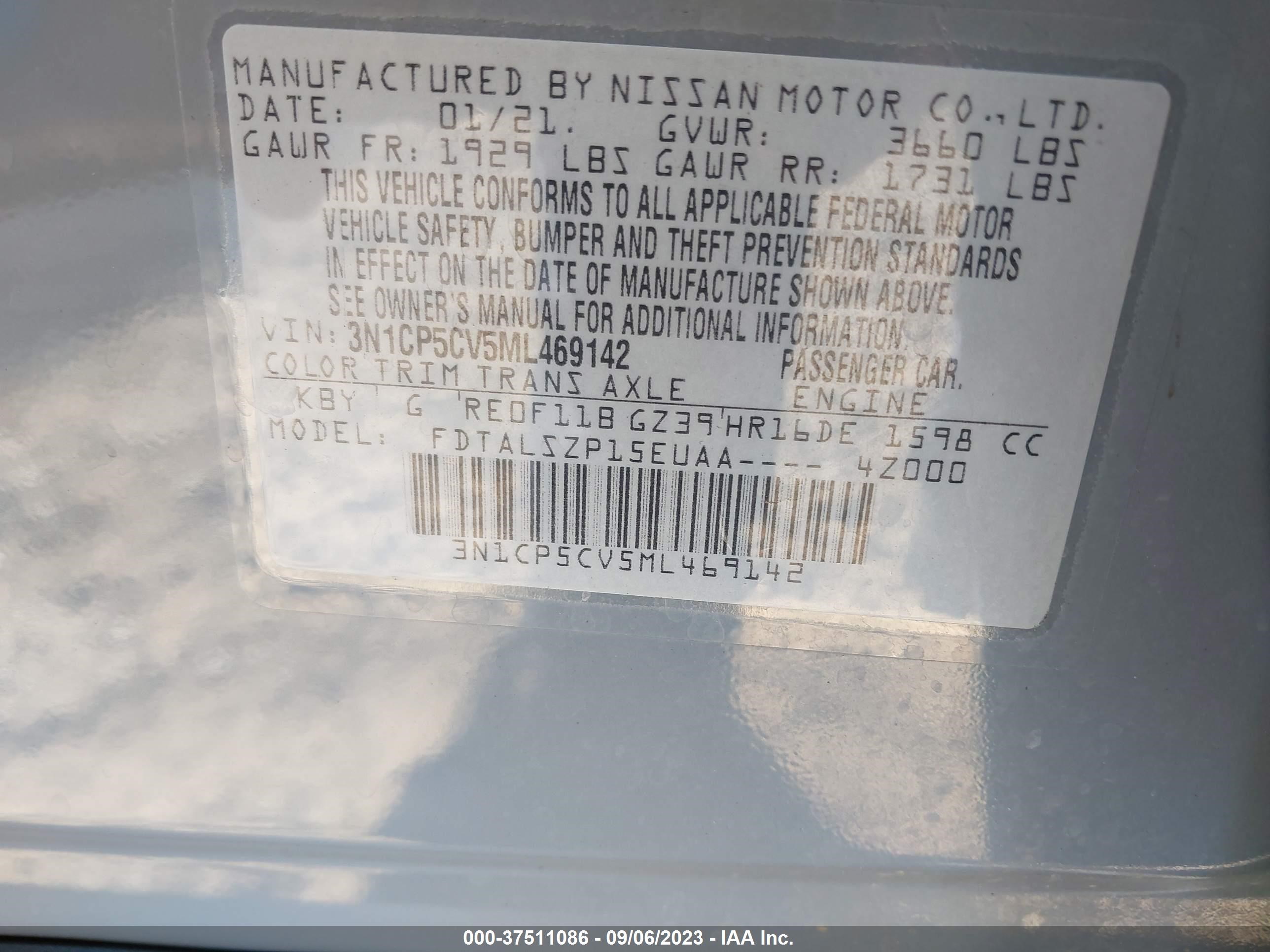 Photo 8 VIN: 3N1CP5CV5ML469142 - NISSAN KICKS 