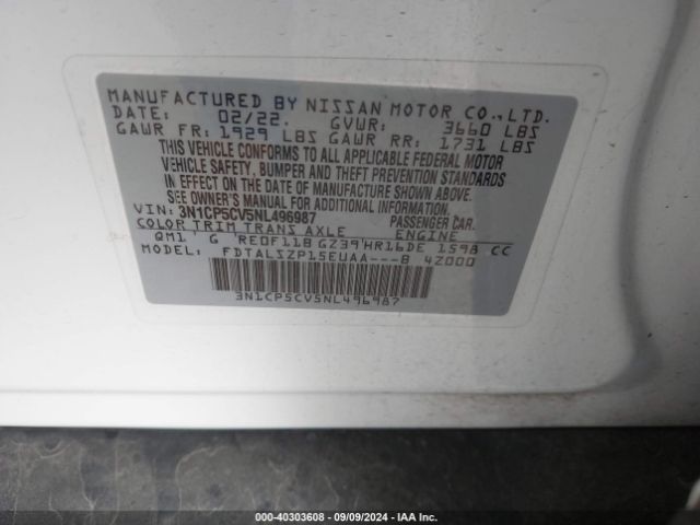 Photo 8 VIN: 3N1CP5CV5NL496987 - NISSAN KICKS 