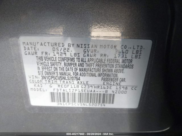 Photo 8 VIN: 3N1CP5CV5NL520754 - NISSAN KICKS 