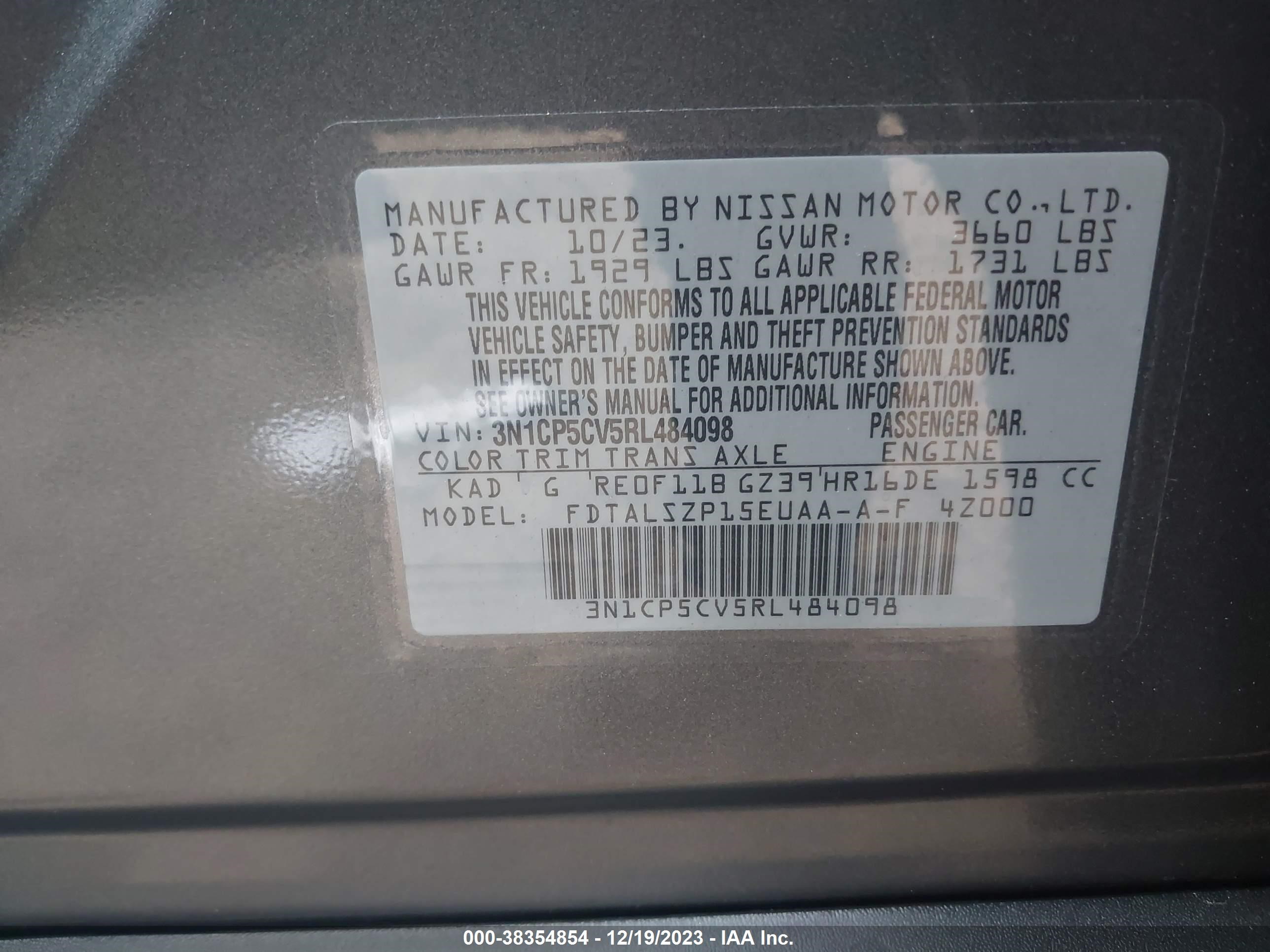 Photo 8 VIN: 3N1CP5CV5RL484098 - NISSAN KICKS 