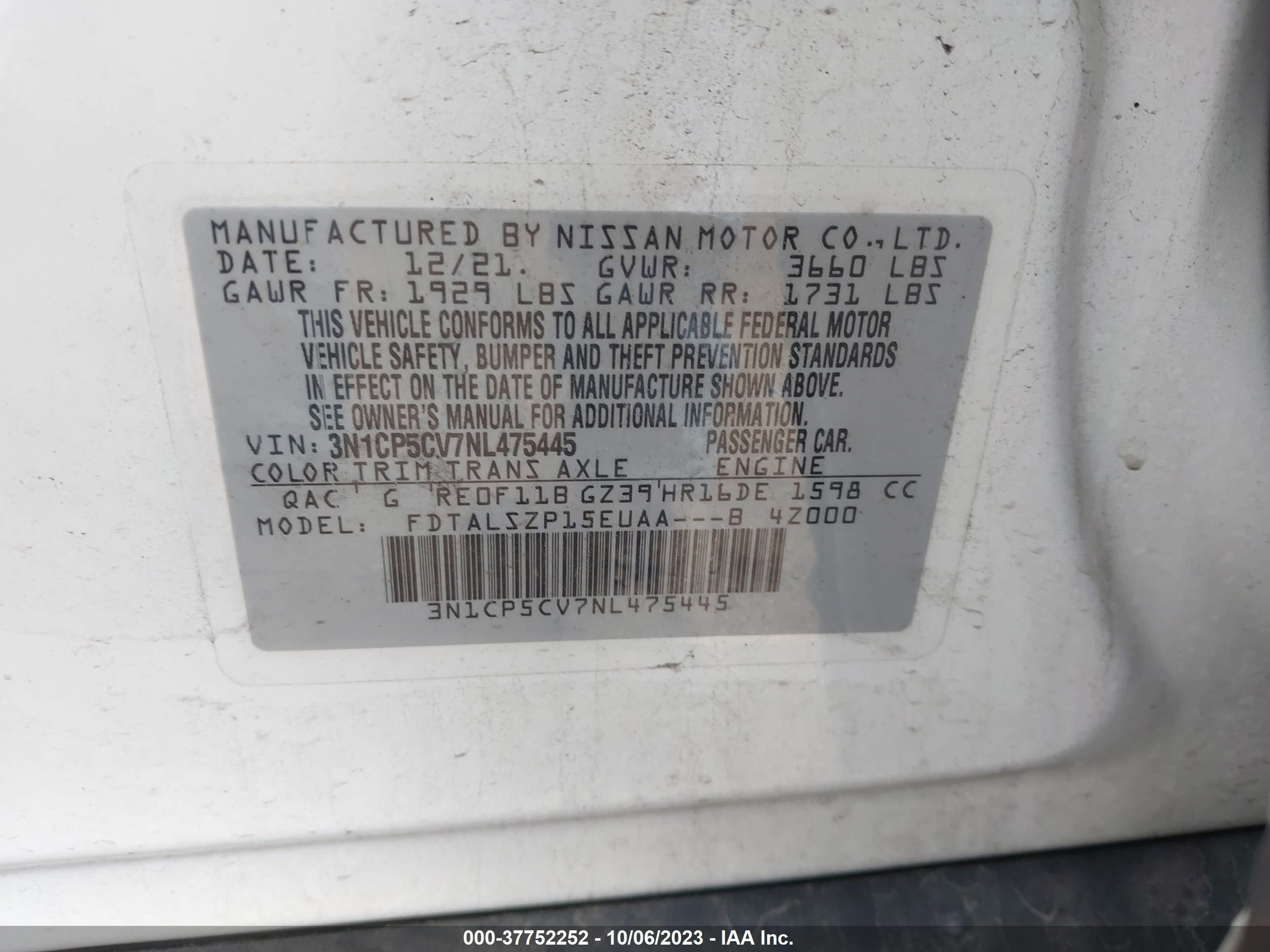 Photo 8 VIN: 3N1CP5CV7NL475445 - NISSAN KICKS 