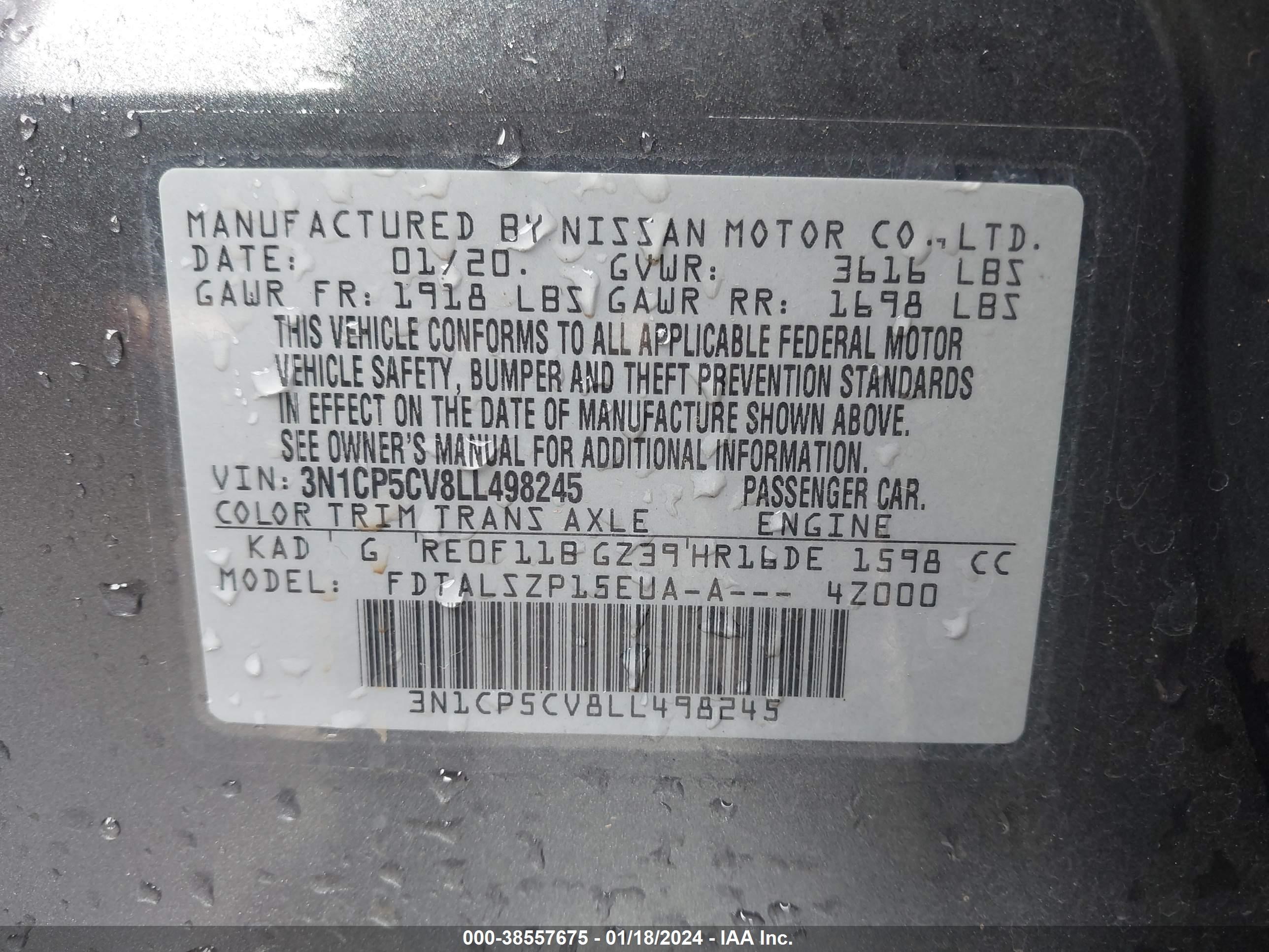 Photo 8 VIN: 3N1CP5CV8LL498245 - NISSAN KICKS 