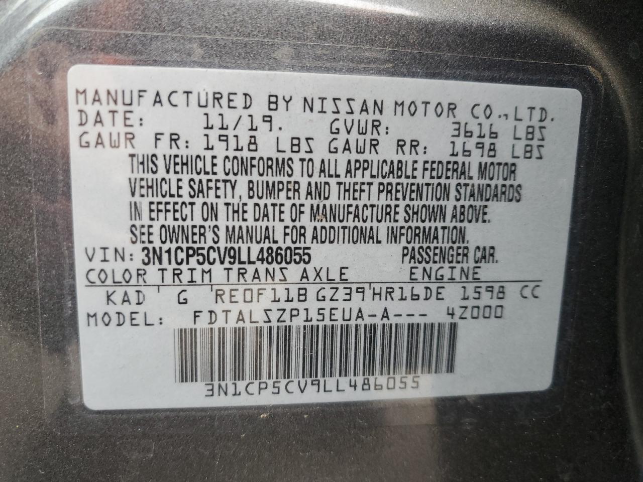 Photo 11 VIN: 3N1CP5CV9LL486055 - NISSAN KICKS 