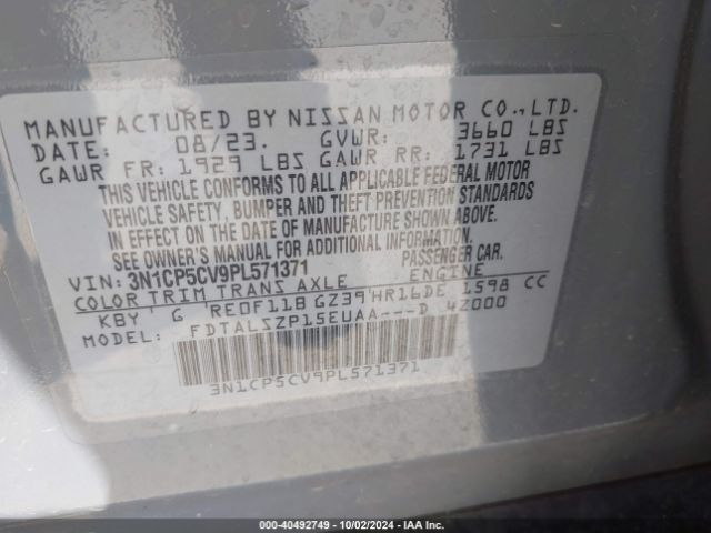 Photo 8 VIN: 3N1CP5CV9PL571371 - NISSAN KICKS 