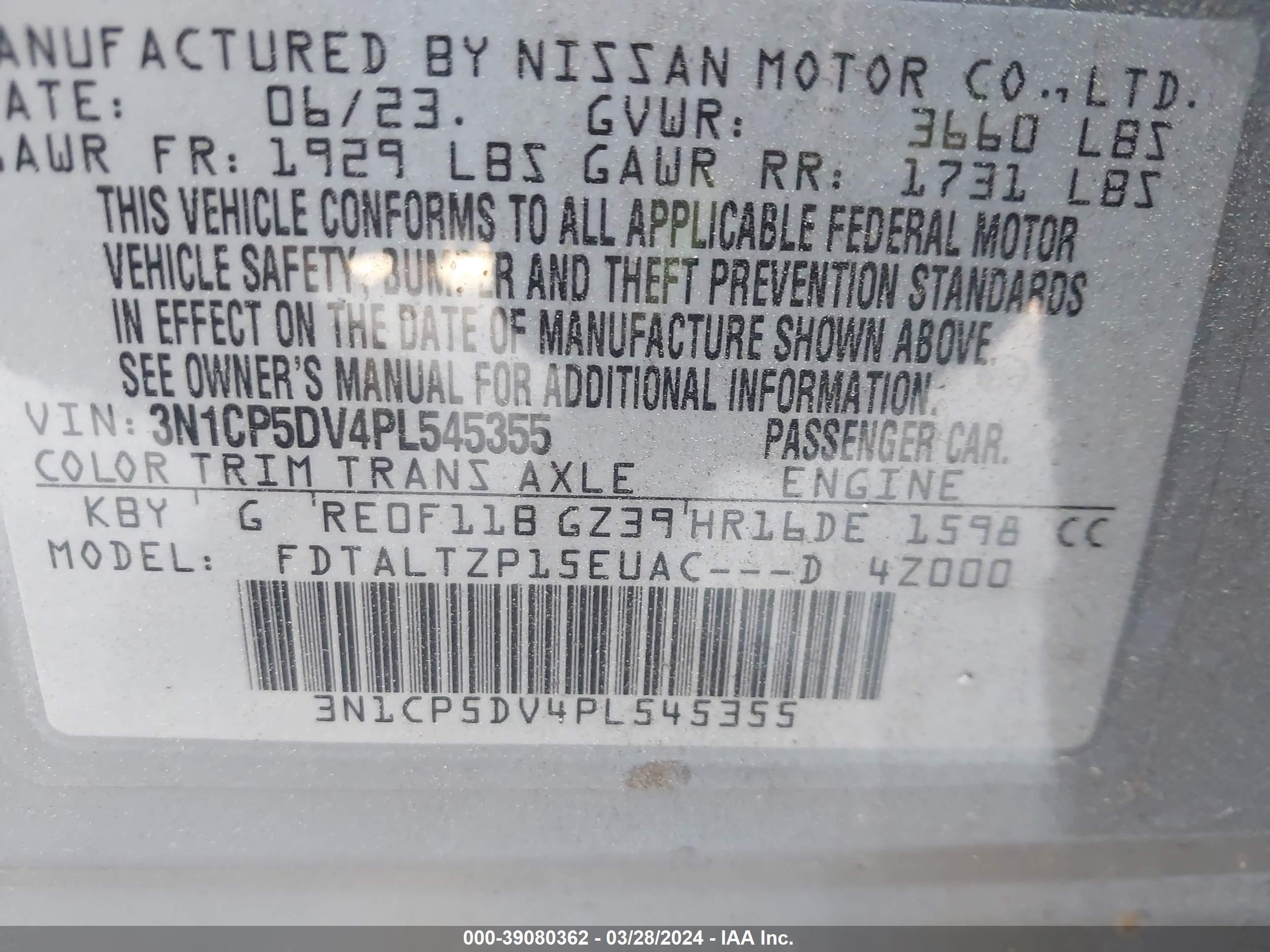 Photo 8 VIN: 3N1CP5DV4PL545355 - NISSAN KICKS 